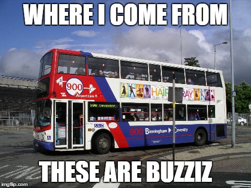 West Midlands Buzz | WHERE I COME FROM THESE ARE BUZZIZ | image tagged in bus,buzz,buzzes,black country humour,midlands humour | made w/ Imgflip meme maker