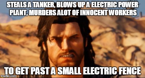 Ride To Hell logic | STEALS A TANKER, BLOWS UP A ELECTRIC POWER PLANT, MURDERS ALOT OF INNOCENT WORKERS TO GET PAST A SMALL ELECTRIC FENCE | image tagged in ride to hell,logic,jake conway,rip mikey,he was one tall sack of shit,arggggg | made w/ Imgflip meme maker