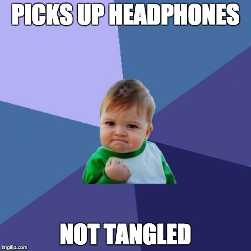 Success Kid | PICKS UP HEADPHONES NOT TANGLED | image tagged in memes,success kid | made w/ Imgflip meme maker