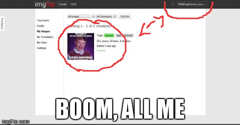 BOOM, ALL ME | image tagged in proof | made w/ Imgflip meme maker