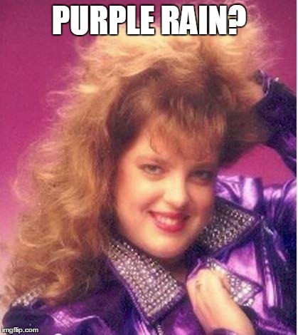 PURPLE RAIN? | image tagged in funny,glamour shot,purple rain | made w/ Imgflip meme maker