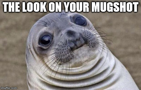 Awkward Moment Sealion Meme | THE LOOK ON YOUR MUGSHOT | image tagged in memes,awkward moment sealion | made w/ Imgflip meme maker