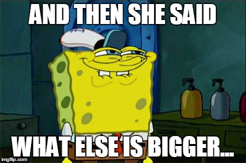 Don't You Squidward Meme | AND THEN SHE SAID WHAT ELSE IS BIGGER... | image tagged in memes,dont you squidward | made w/ Imgflip meme maker