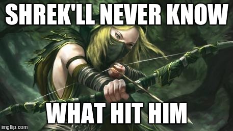 warhammer dont move | SHREK'LL NEVER KNOW WHAT HIT HIM | image tagged in warhammer dont move,memes | made w/ Imgflip meme maker