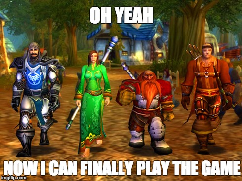 OH YEAH NOW I CAN FINALLY PLAY THE GAME | image tagged in WoWComics | made w/ Imgflip meme maker