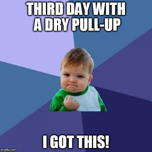 Success Kid | THIRD DAY WITH A DRY PULL-UP I GOT THIS! | image tagged in memes,success kid | made w/ Imgflip meme maker
