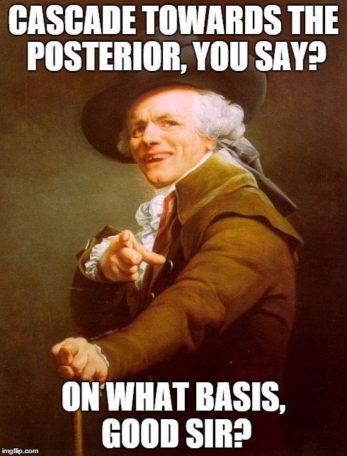 Joseph Ducreux Meme | CASCADE TOWARDS THE POSTERIOR, YOU SAY? ON WHAT BASIS, GOOD SIR? | image tagged in memes,joseph ducreux | made w/ Imgflip meme maker