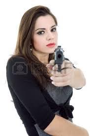 woman with gun Blank Meme Template