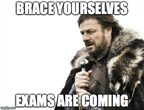 Brace Yourselves X is Coming | BRACE YOURSELVES EXAMS ARE COMING | image tagged in memes,brace yourselves x is coming | made w/ Imgflip meme maker