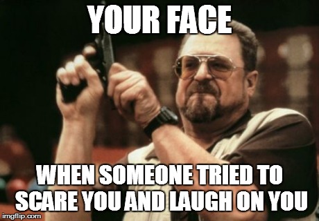 Am I The Only One Around Here | YOUR FACE WHEN SOMEONE TRIED TO SCARE YOU AND LAUGH ON YOU | image tagged in memes,am i the only one around here | made w/ Imgflip meme maker