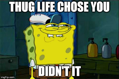 Don't You Squidward Meme | THUG LIFE CHOSE YOU DIDN'T IT | image tagged in memes,dont you squidward | made w/ Imgflip meme maker