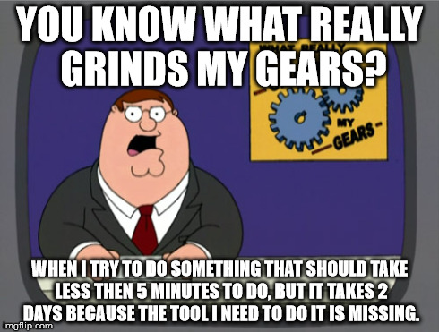 Peter Griffin News | YOU KNOW WHAT REALLY GRINDS MY GEARS? WHEN I TRY TO DO SOMETHING THAT SHOULD TAKE LESS THEN 5 MINUTES TO DO, BUT IT TAKES 2 DAYS BECAUSE THE | image tagged in memes,peter griffin news | made w/ Imgflip meme maker