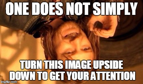 One Does Not Simply Meme | ONE DOES NOT SIMPLY TURN THIS IMAGE UPSIDE DOWN TO GET YOUR ATTENTION | image tagged in memes,one does not simply | made w/ Imgflip meme maker