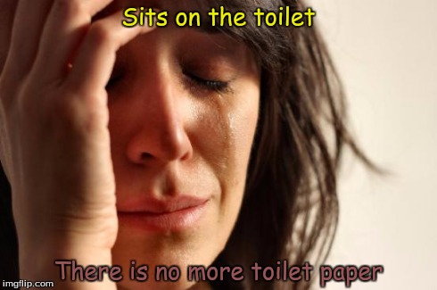 First World Problems Meme | Sits on the toilet There is no more toilet paper | image tagged in memes,first world problems | made w/ Imgflip meme maker