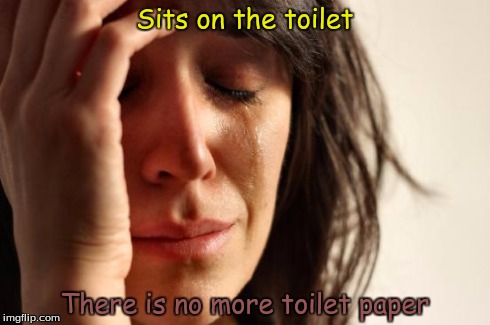 First World Problems | Sits on the toilet There is no more toilet paper | image tagged in memes,first world problems | made w/ Imgflip meme maker