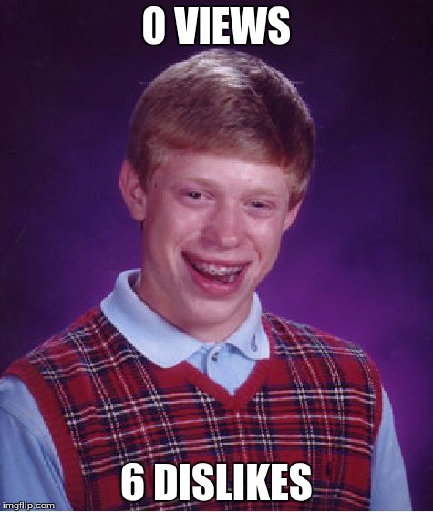 Bad Luck Brian Meme | 0 VIEWS 6 DISLIKES | image tagged in memes,bad luck brian | made w/ Imgflip meme maker