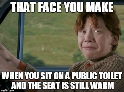 Ron Weasley | THAT FACE YOU MAKE WHEN YOU SIT ON A PUBLIC TOILET AND THE SEAT IS STILL WARM | image tagged in memes,ron weasley | made w/ Imgflip meme maker