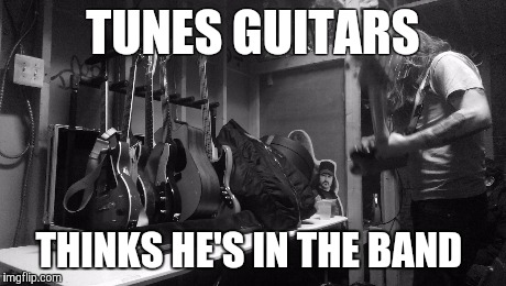TUNES GUITARS THINKS HE'S IN THE BAND | image tagged in guitar,band,pale green stars,brian band dude,syracuse,rock | made w/ Imgflip meme maker