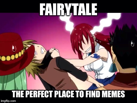 FAIRYTALE THE PERFECT PLACE TO FIND MEMES | image tagged in anime,fairy tail,fairytail | made w/ Imgflip meme maker