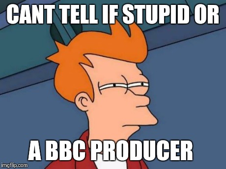 Futurama Fry | CANT TELL IF STUPID OR A BBC PRODUCER | image tagged in memes,futurama fry | made w/ Imgflip meme maker