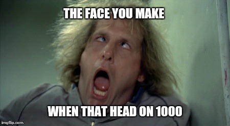 Scary Harry | THE FACE YOU MAKE WHEN THAT HEAD ON 1000 | image tagged in memes,scary harry | made w/ Imgflip meme maker