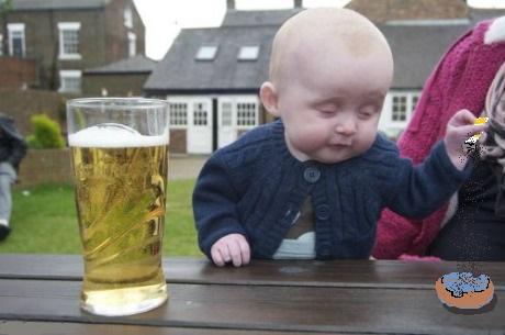 drunk baby with cigarette Blank Meme Template