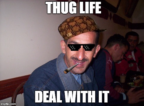 saysa man | THUG LIFE DEAL WITH IT | image tagged in thug life,deal with it | made w/ Imgflip meme maker