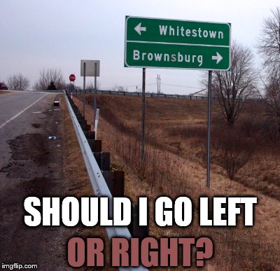 SHOULD I GO LEFT OR RIGHT? | image tagged in memes | made w/ Imgflip meme maker