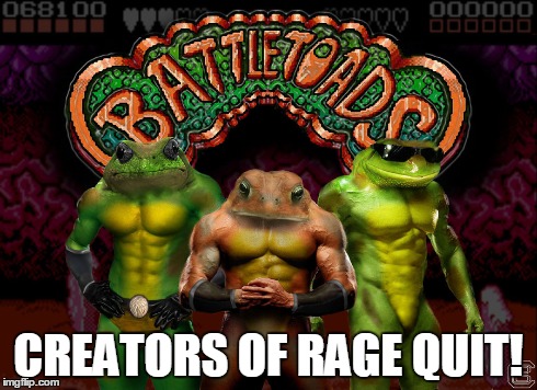 btoads | CREATORS OF RAGE QUIT! | image tagged in rage,toad | made w/ Imgflip meme maker