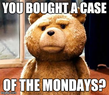 TED | YOU BOUGHT A CASE OF THE MONDAYS? | image tagged in memes,ted | made w/ Imgflip meme maker