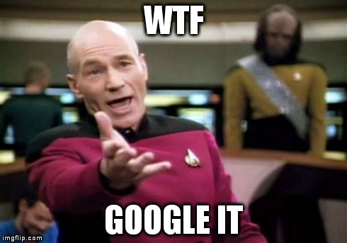 Picard Wtf | WTF GOOGLE IT | image tagged in memes,picard wtf | made w/ Imgflip meme maker