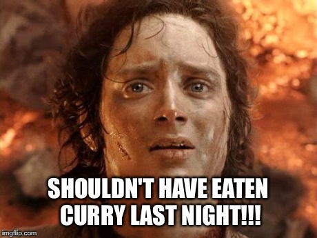 It's Finally Over | SHOULDN'T HAVE EATEN CURRY LAST NIGHT!!! | image tagged in memes,its finally over | made w/ Imgflip meme maker
