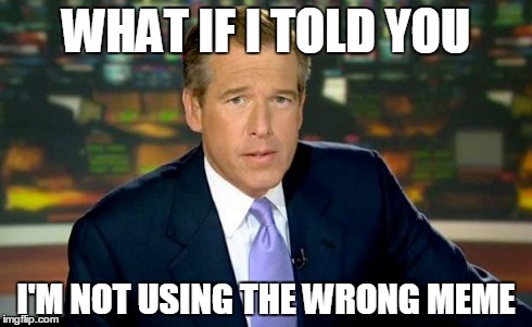 Paradox!!! | WHAT IF I TOLD YOU I'M NOT USING THE WRONG MEME | image tagged in memes,brian williams was there | made w/ Imgflip meme maker