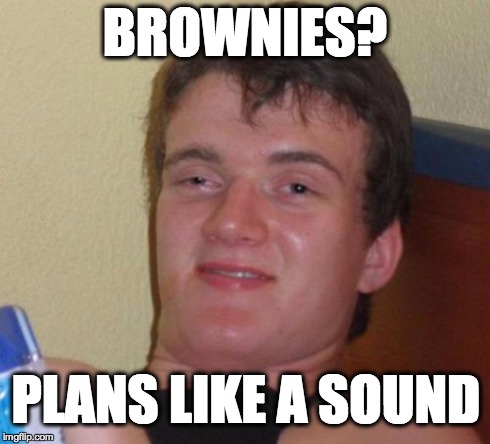 Brownies | BROWNIES? PLANS LIKE A SOUND | image tagged in memes,10 guy,brownies,marijuana | made w/ Imgflip meme maker