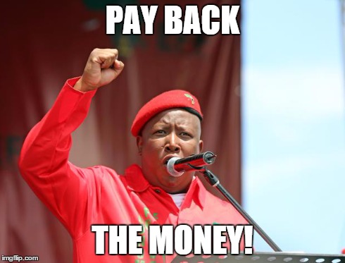 Malema EFF | PAY BACK THE MONEY! | image tagged in malema eff | made w/ Imgflip meme maker