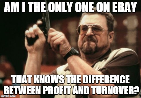 Am I The Only One Around Here | AM I THE ONLY ONE ON EBAY THAT KNOWS THE DIFFERENCE BETWEEN PROFIT AND TURNOVER? | image tagged in memes,am i the only one around here | made w/ Imgflip meme maker