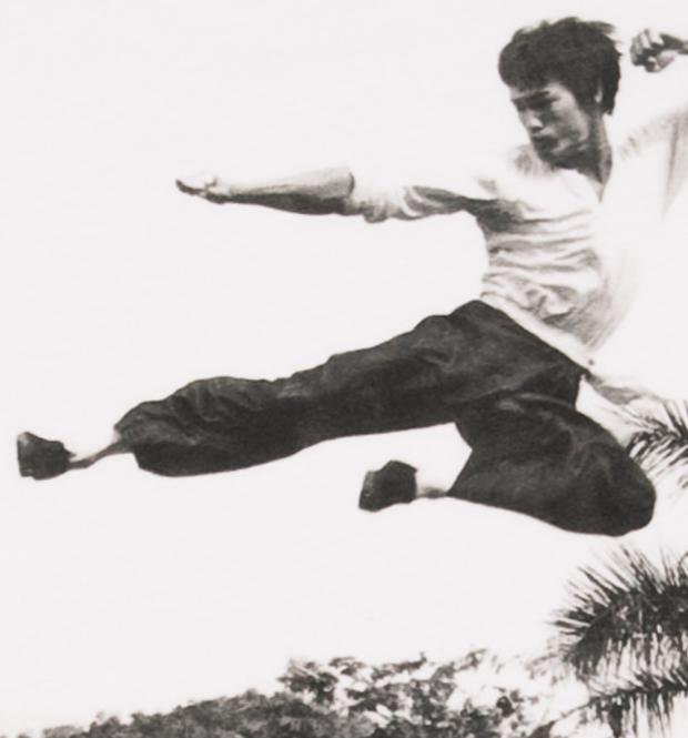 High Quality Bruce Lee flying Dropkick Blank Meme Template