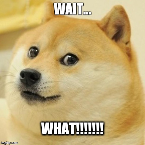 Doge Meme | WAIT... WHAT!!!!!!! | image tagged in memes,doge | made w/ Imgflip meme maker