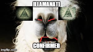 ILLAMANATI CONFIRMED | image tagged in f yeah llama,illuminati | made w/ Imgflip meme maker