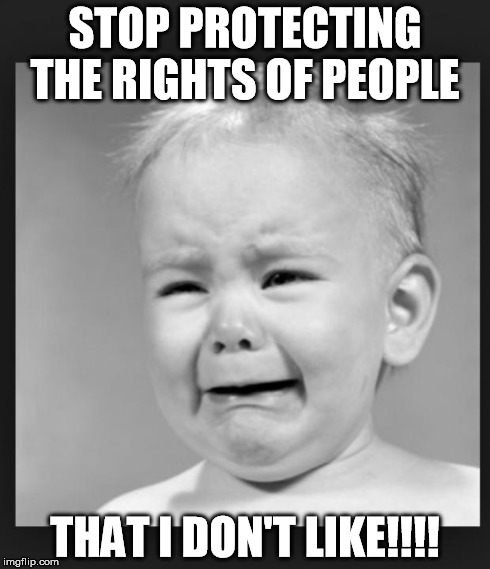 Patrick Buchanan on certain groups having protected rights. | STOP PROTECTING THE RIGHTS OF PEOPLE THAT I DON'T LIKE!!!! | image tagged in crying baby,pat buchanan | made w/ Imgflip meme maker