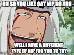 OH SO YOU LIKE CAT NIP DO YOU WELL I HAVE A DIFFERENT TYPE OF NIP FOR YOU TO TRY | image tagged in pervy guy,anime | made w/ Imgflip meme maker