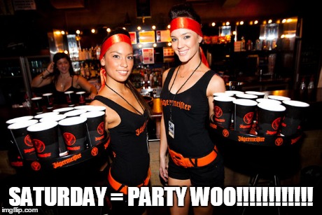 SATURDAY = PARTY WOO!!!!!!!!!!!! | made w/ Imgflip meme maker