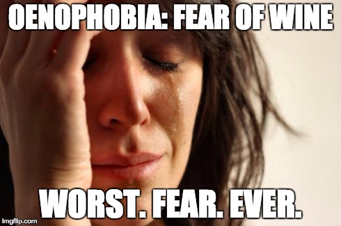 First World Problems Meme | OENOPHOBIA: FEAR OF WINE WORST. FEAR. EVER. | image tagged in memes,first world problems | made w/ Imgflip meme maker