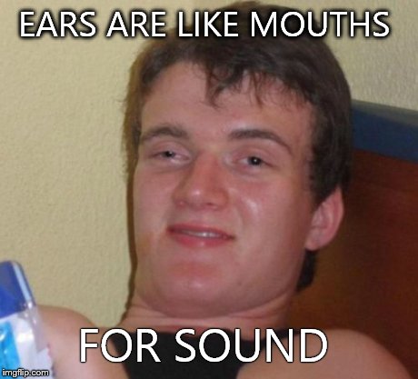 10 Guy | EARS ARE LIKE MOUTHS FOR SOUND | image tagged in memes,10 guy | made w/ Imgflip meme maker