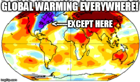 GLOBAL WARMING EVERYWHERE! <----EXCEPT HERE | made w/ Imgflip meme maker