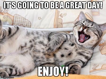 IT'S GOING TO BE A GREAT DAY! ENJOY! | made w/ Imgflip meme maker