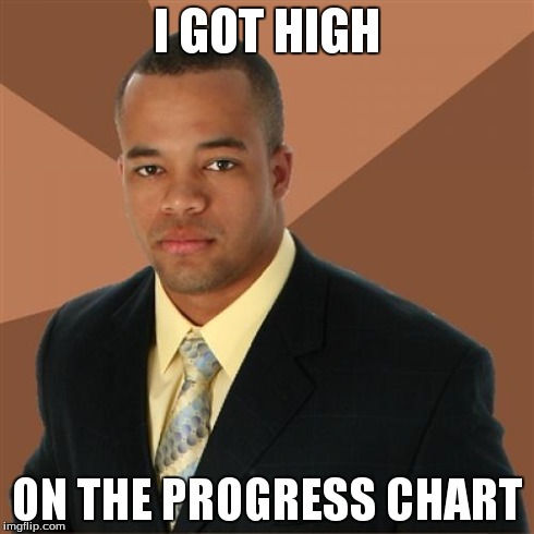 Successful Black Man | I GOT HIGH ON THE PROGRESS CHART | image tagged in memes,successful black man | made w/ Imgflip meme maker