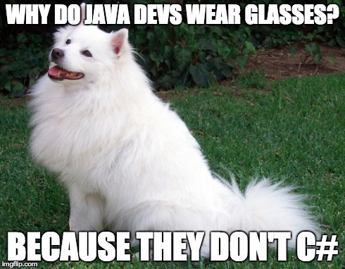WHY DO JAVA DEVS WEAR GLASSES? BECAUSE THEY DON'T C# | made w/ Imgflip meme maker
