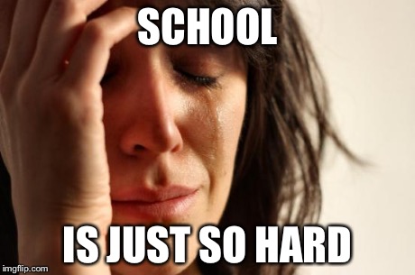 First World Problems Meme | SCHOOL IS JUST SO HARD | image tagged in memes,first world problems | made w/ Imgflip meme maker