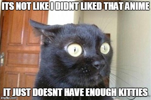 Cats | ITS NOT LIKE I DIDNT LIKED THAT ANIME IT JUST DOESNT HAVE ENOUGH KITTIES | image tagged in cats | made w/ Imgflip meme maker